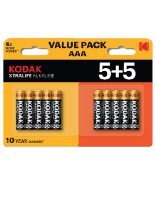 pilas alcalinas Kodak XTRALIFE AAA LR3 5+5